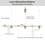 Lustre Minimaliste Moderne | Noir ou Doré en plusieurs tailles - LUSTRINA