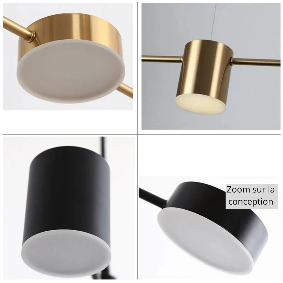 Lustre Minimaliste Moderne | Noir ou Doré en plusieurs tailles - LUSTRINA