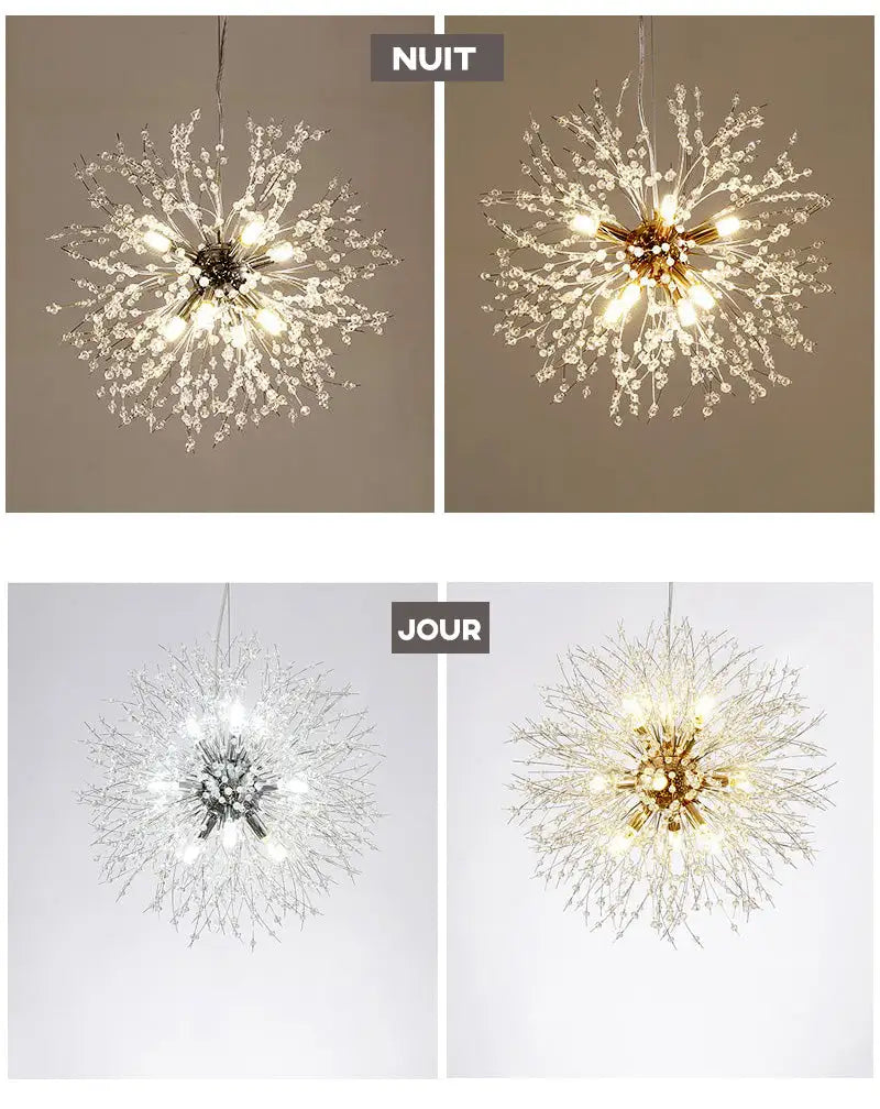 Lustre Dandelion | Luminaire suspendu doré ou argenté  - LUSTRINA