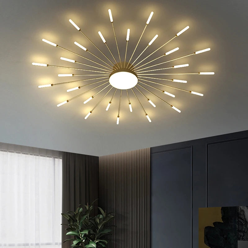 Plafonnier Etoilé | Luminaire LED Noir ou Doré en Aluminium et fer design - LUSTRINA