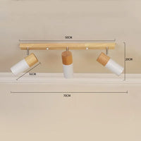 Plafonnier Nordique Spot Rotatif bois massif et aluminium - LUSTRINA