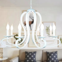 Lustre Intemporel | Lustre Vintage en Fer Forgé blanc ou noir, Éclairage Moderne pour Salon et Chambre - LUSTRINA