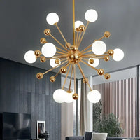 Lustre Cuisine Moderne Sputnik | Lustre doré Led premium sophistiquée - LUSTRINA