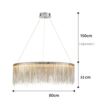Lustre Aura Luxueuse | Chaînes dorées et abat-jours colorés pour une Ambiance Unique - LUSTRINA