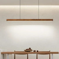 Lustre Horizon Épuré en Bois | Luminaire contemporain en Bois, Éclairage LED Ajustable pour Salon et Cuisine - LUSTRINA
