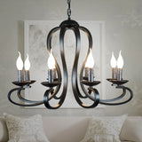 Lustre Intemporel | Lustre Vintage en Fer Forgé blanc ou noir, Éclairage Moderne pour Salon et Chambre - LUSTRINA