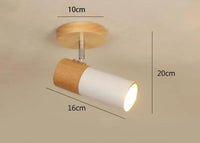 Plafonnier Nordique Spot Rotatif bois massif et aluminium - LUSTRINA