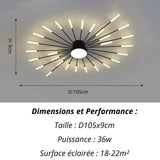 Plafonnier Etoilé | Luminaire LED Noir ou Doré en Aluminium et fer design - LUSTRINA
