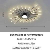 Plafonnier Etoilé | Luminaire LED Noir ou Doré en Aluminium et fer design - LUSTRINA
