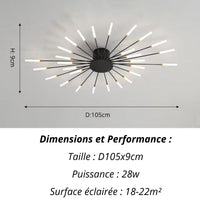 Plafonnier Etoilé | Luminaire LED Noir ou Doré en Aluminium et fer design - LUSTRINA