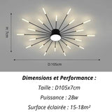 Plafonnier Etoilé | Luminaire LED Noir ou Doré en Aluminium et fer design - LUSTRINA