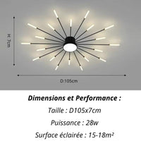 Plafonnier Etoilé | Luminaire LED Noir ou Doré en Aluminium et fer design - LUSTRINA