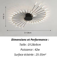 Plafonnier Etoilé | Luminaire LED Noir ou Doré en Aluminium et fer design - LUSTRINA