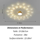 Plafonnier Etoilé | Luminaire LED Noir ou Doré en Aluminium et fer design - LUSTRINA