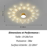 Plafonnier Etoilé | Luminaire LED Noir ou Doré en Aluminium et fer design - LUSTRINA