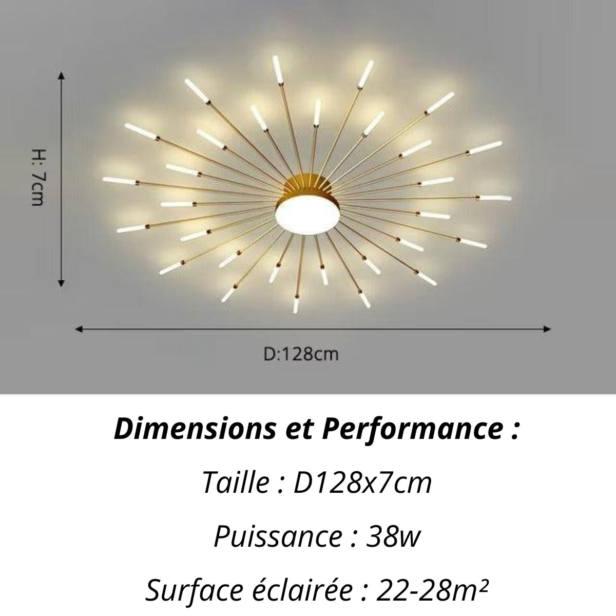 Plafonnier Etoilé | Luminaire LED Noir ou Doré en Aluminium et fer design - LUSTRINA