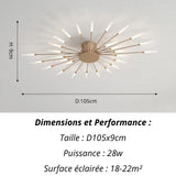 Plafonnier Etoilé | Luminaire LED Noir ou Doré en Aluminium et fer design - LUSTRINA