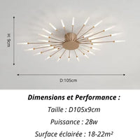 Plafonnier Etoilé | Luminaire LED Noir ou Doré en Aluminium et fer design - LUSTRINA