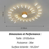 Plafonnier Etoilé | Luminaire LED Noir ou Doré en Aluminium et fer design - LUSTRINA