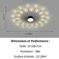 Plafonnier Etoilé | Luminaire LED Noir ou Doré en Aluminium et fer design - LUSTRINA