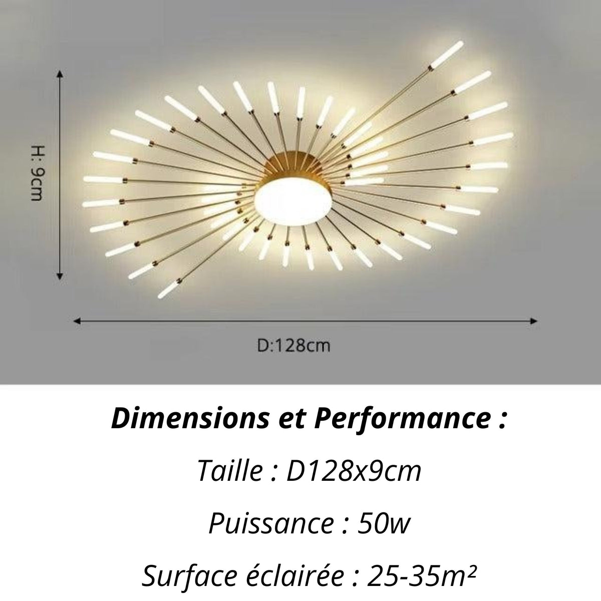 Plafonnier Etoilé | Luminaire LED Noir ou Doré en Aluminium et fer design - LUSTRINA