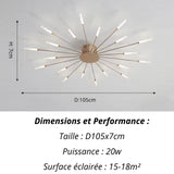 Plafonnier Etoilé | Luminaire LED Noir ou Doré en Aluminium et fer design - LUSTRINA