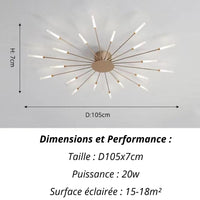 Plafonnier Etoilé | Luminaire LED Noir ou Doré en Aluminium et fer design - LUSTRINA
