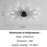 Plafonnier Etoilé | Luminaire LED Noir ou Doré en Aluminium et fer design - LUSTRINA