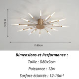 Plafonnier Etoilé | Luminaire LED Noir ou Doré en Aluminium et fer design - LUSTRINA