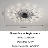 Plafonnier Etoilé | Luminaire LED Noir ou Doré en Aluminium et fer design - LUSTRINA