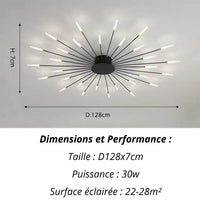 Plafonnier Etoilé | Luminaire LED Noir ou Doré en Aluminium et fer design - LUSTRINA