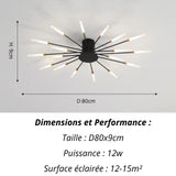 Plafonnier Etoilé | Luminaire LED Noir ou Doré en Aluminium et fer design - LUSTRINA