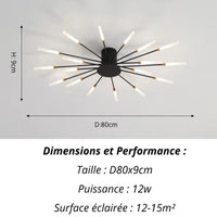 Plafonnier Etoilé | Luminaire LED Noir ou Doré en Aluminium et fer design - LUSTRINA