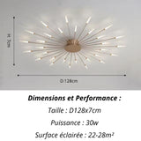 Plafonnier Etoilé | Luminaire LED Noir ou Doré en Aluminium et fer design - LUSTRINA