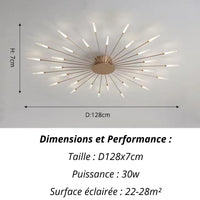 Plafonnier Etoilé | Luminaire LED Noir ou Doré en Aluminium et fer design - LUSTRINA