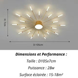 Plafonnier Etoilé | Luminaire LED Noir ou Doré en Aluminium et fer design - LUSTRINA
