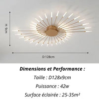 Plafonnier Etoilé | Luminaire LED Noir ou Doré en Aluminium et fer design - LUSTRINA