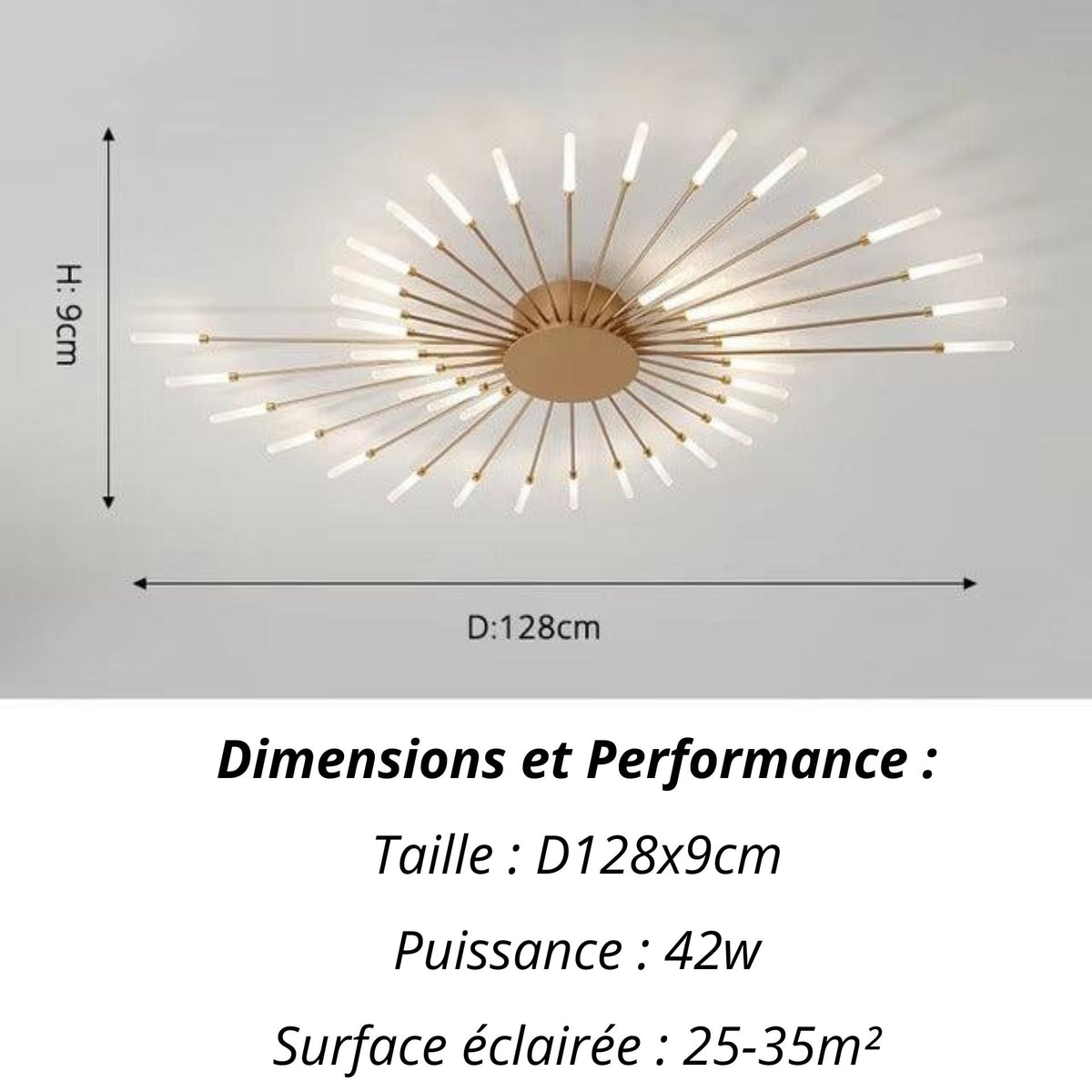 Plafonnier Etoilé | Luminaire LED Noir ou Doré en Aluminium et fer design - LUSTRINA