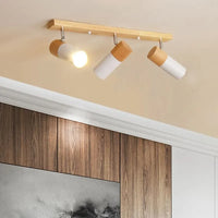 Plafonnier Nordique Spot Rotatif bois massif et aluminium - LUSTRINA