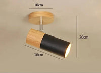 Plafonnier Nordique Spot Rotatif bois massif et aluminium - LUSTRINA