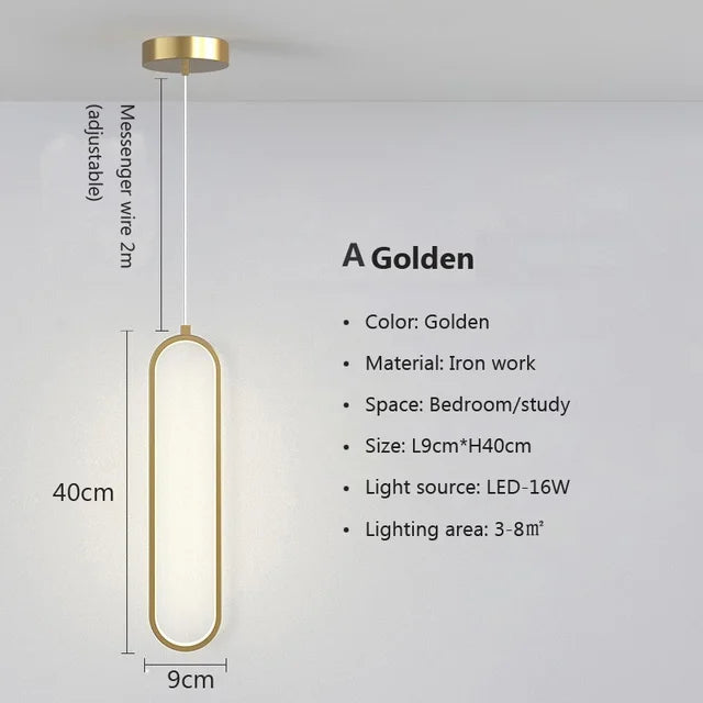 Harmonie Lumineuse | Suspension LED Moderne en Or ou Noir - LUSTRINA
