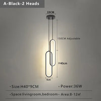 Harmonie Lumineuse | Suspension LED Moderne en Or ou Noir - LUSTRINA