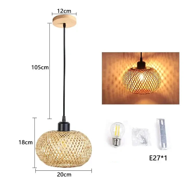 Lustre en Bambou tissé à la main - LUSTRINA