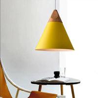 Luminaire Soleil de Bois Arc-en-Ciel | Abat-jours en aluminium et corps en bois naturel - LUSTRINA