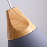 Luminaire Soleil de Bois Arc-en-Ciel | Abat-jours en aluminium et corps en bois naturel - LUSTRINA