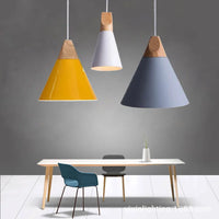 Luminaire Soleil de Bois Arc-en-Ciel | Abat-jours en aluminium et corps en bois naturel - LUSTRINA