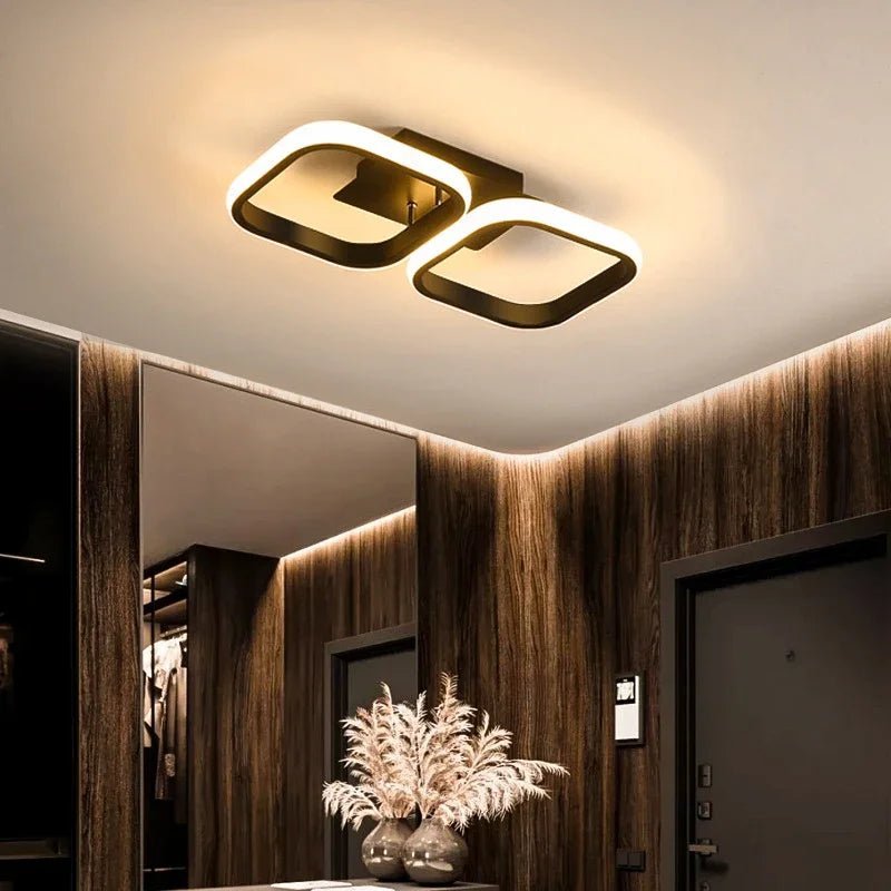 Anneaux Lumineux | Lustre couloir noir Led - LUSTRINA