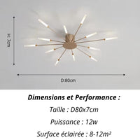 Plafonnier Etoilé | Luminaire LED Noir ou Doré en Aluminium et fer design - LUSTRINA