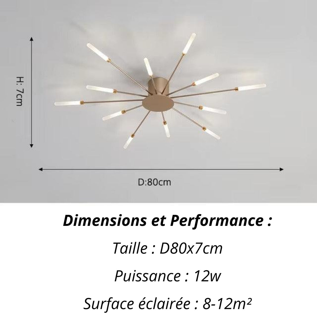 Plafonnier Etoilé | Luminaire LED Noir ou Doré en Aluminium et fer design - LUSTRINA