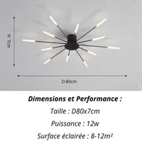 Plafonnier Etoilé | Luminaire LED Noir ou Doré en Aluminium et fer design - LUSTRINA